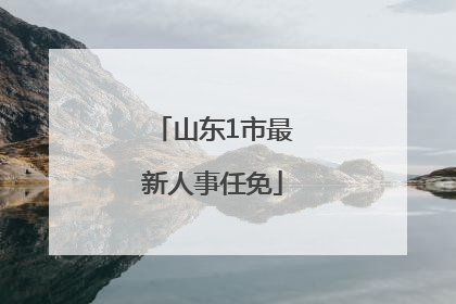 山东1市最新人事任免